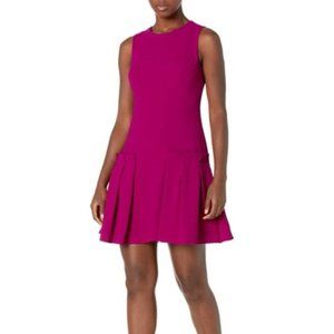 Eliza J Dress A Line Sheath Pleated Attachments Center Back Zipper Magenta 2